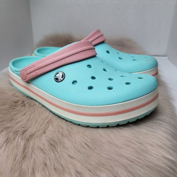Crocs Cotton Candy Blue Slip On Waterproof Clogs  Shoes W7 M9 - Picture 1 of 9